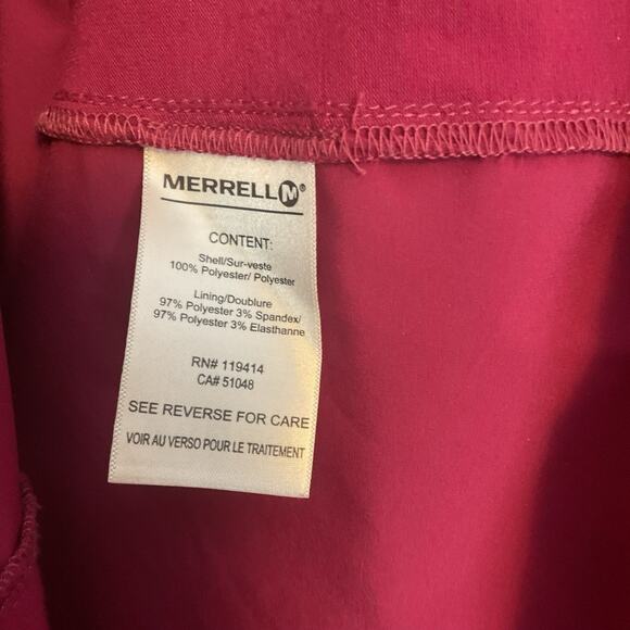 Merrell Women Size M Fuchsia Long Roll Tab Sleeve Button Up Hiking Travel Shirt - Picture 12 of 14